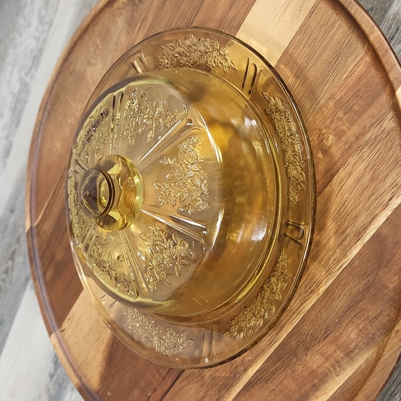 Federal Glass Cabbage Rose Dish - Picture 3 of 7